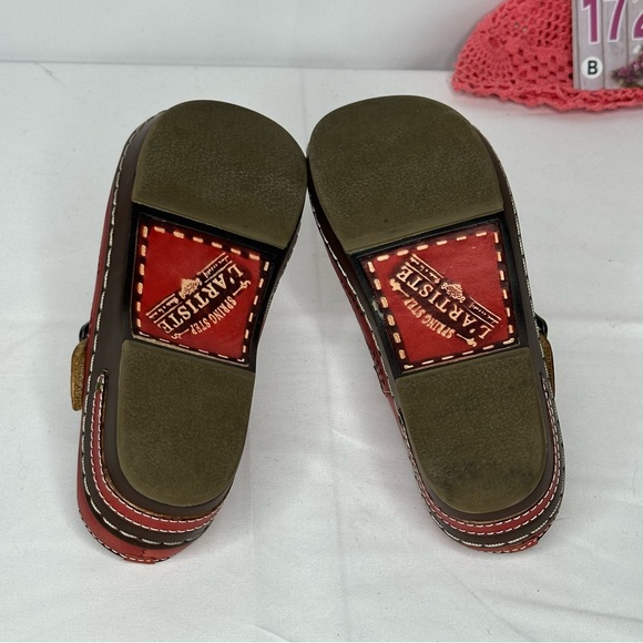 L'Artiste Aneria By Spring Step America Clog Red Size 35 - Picture 7 of 12